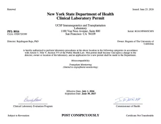 ITL Lab New York State Department of Health Clinical Lab Permit 26-27